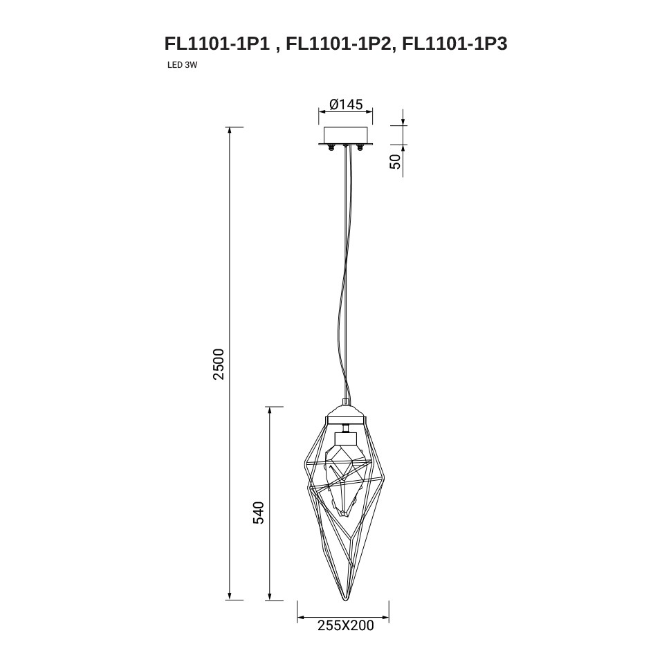 Подвесной светильник La Сitta Clear FL1101-1P1