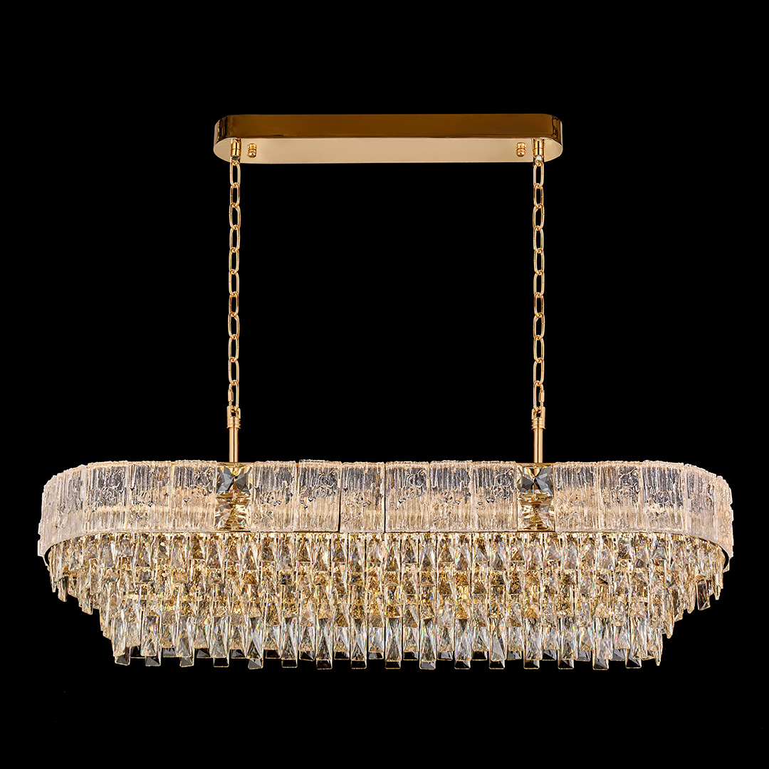 Люстра подвесная Delight Gold FL1058-15PL из хрусталя — Fluorite