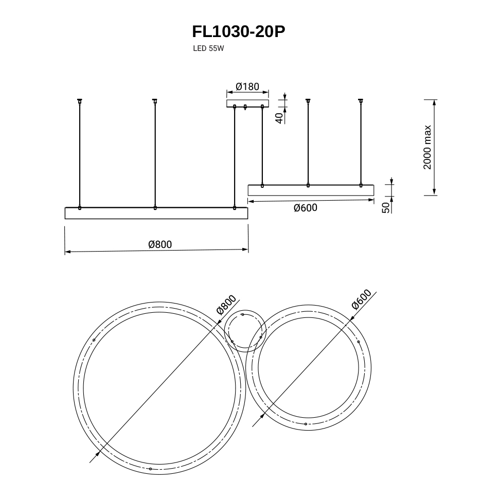 Подвесная люстра Modum FL1030-20P из испанского алебастра — Fluorite — фото 2