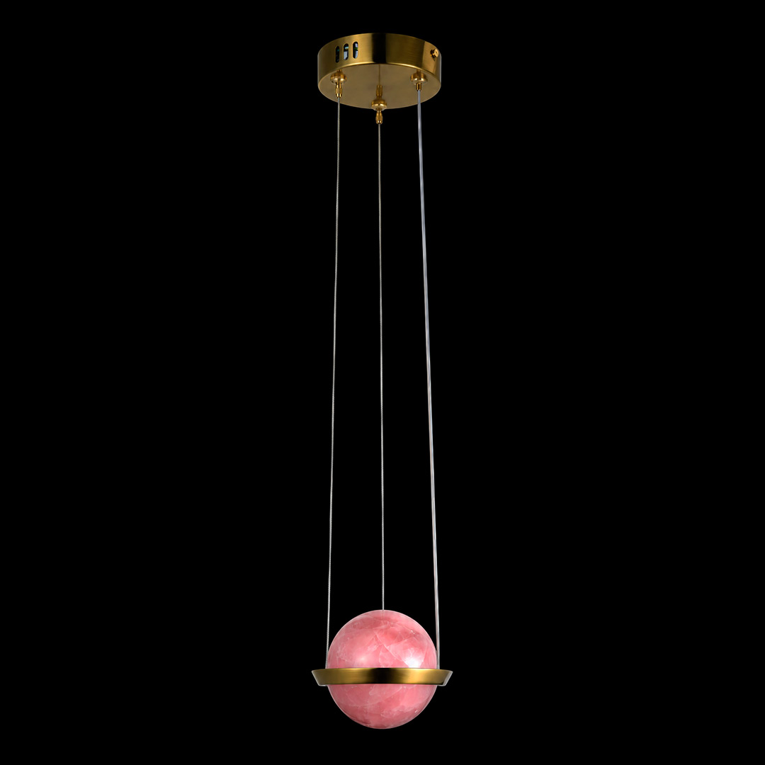 Подвесной светильник Saga Rose Quartz FL1218-1PR из кварца — Fluorite