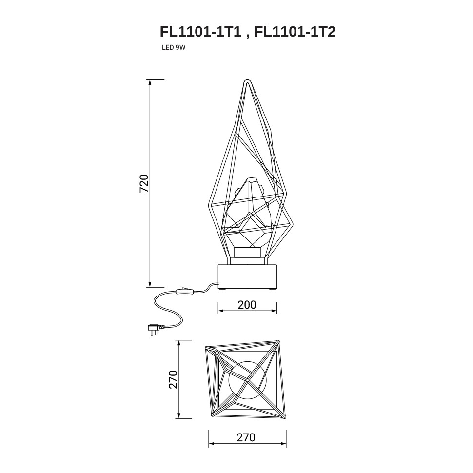 Настольная лампа La Сitta Clear FL1101-1T1