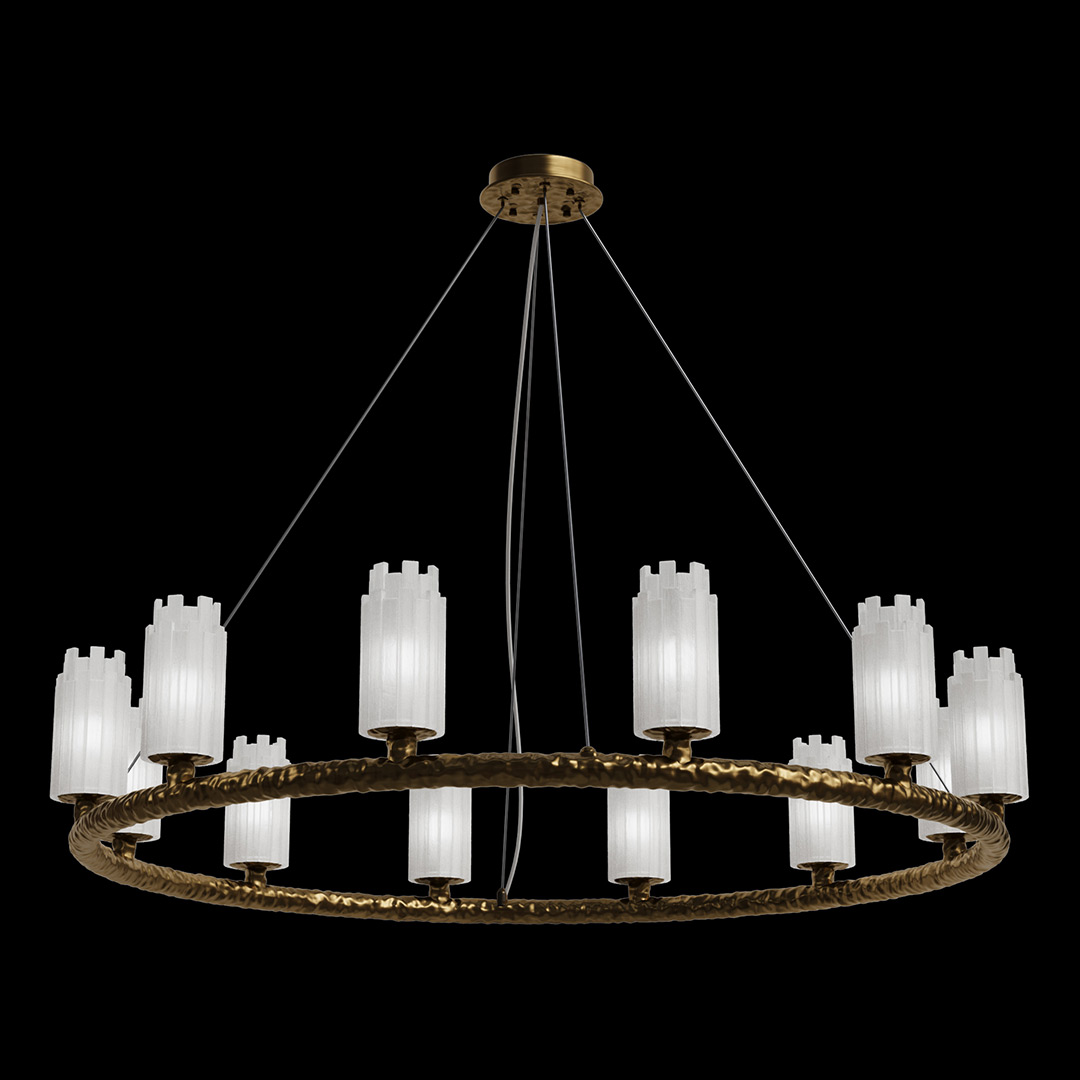 Подвесная люстра Fervore Brass FL1221-12P из селенита — Fluorite