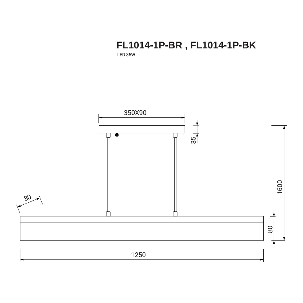 Подвесной светильник Adagio FL1014-1P-BK