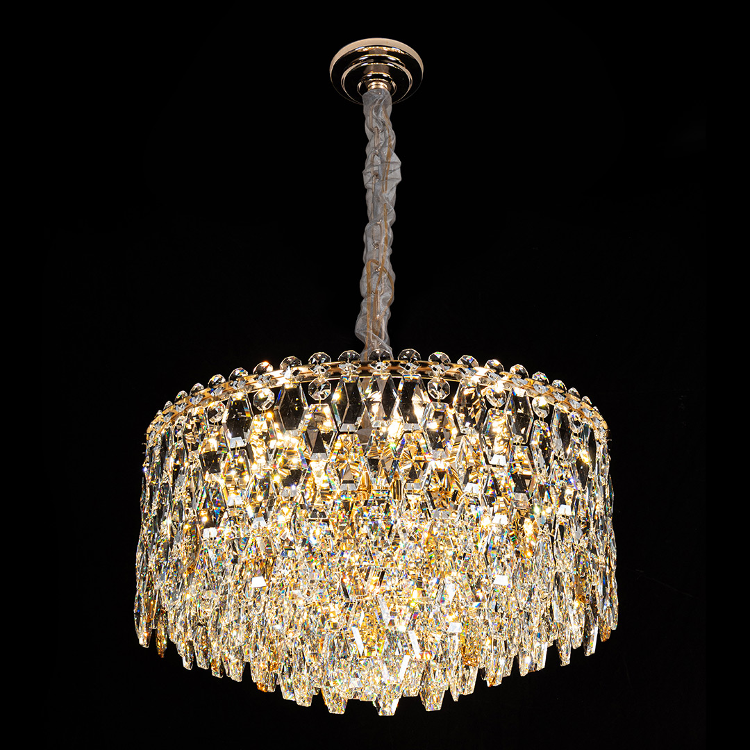 Люстра подвесная Sovrana Gold FL1190-14P из хрусталя — Fluorite