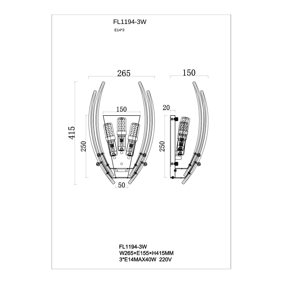 Бра Florencia FL1194-3W