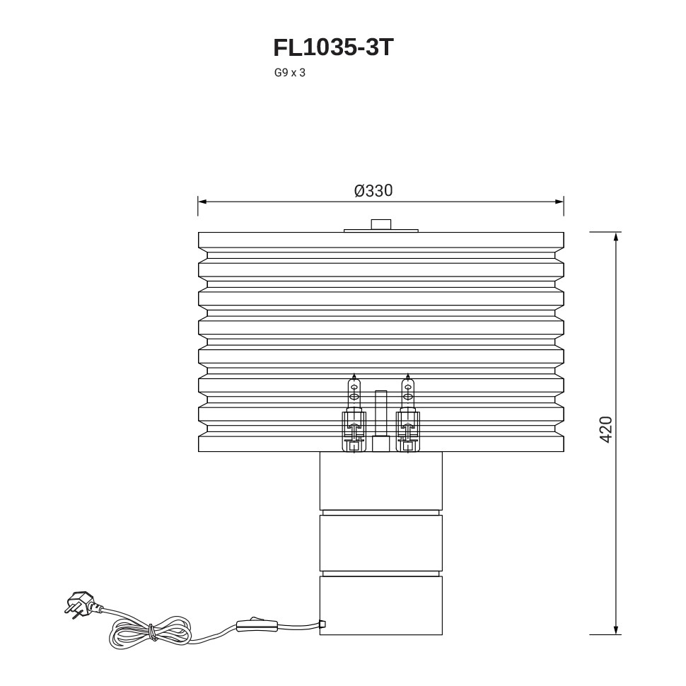 Настольная лампа Encanto FL1035-3T