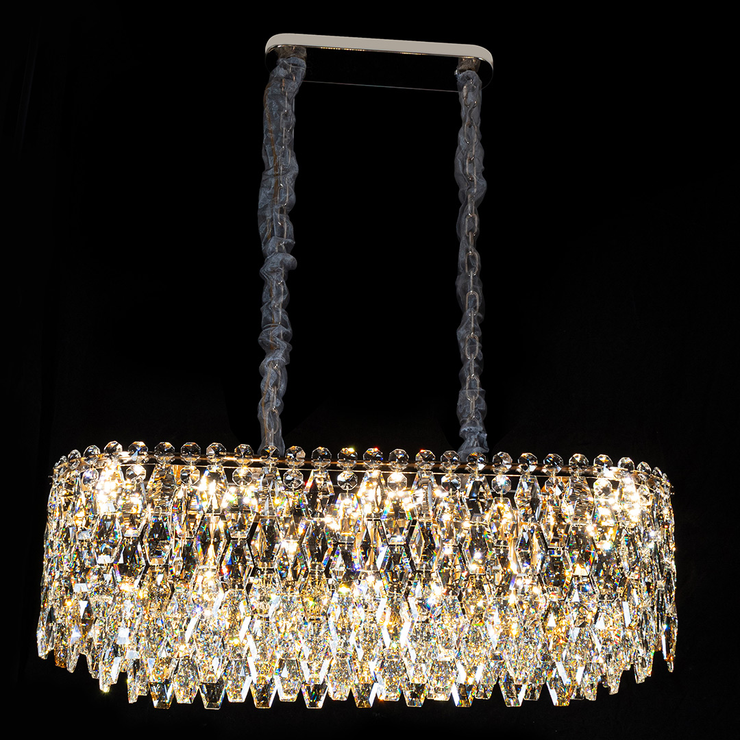 Люстра подвесная Sovrana Gold FL1190-21PO из хрусталя — Fluorite
