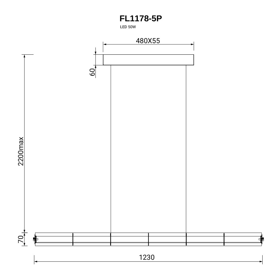 Люстра подвесная Instante Chrome FL1178-5P