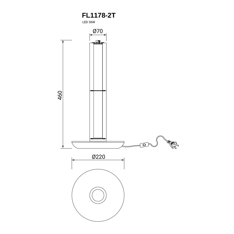 Настольная лампа Instante Chrome FL1178-2T