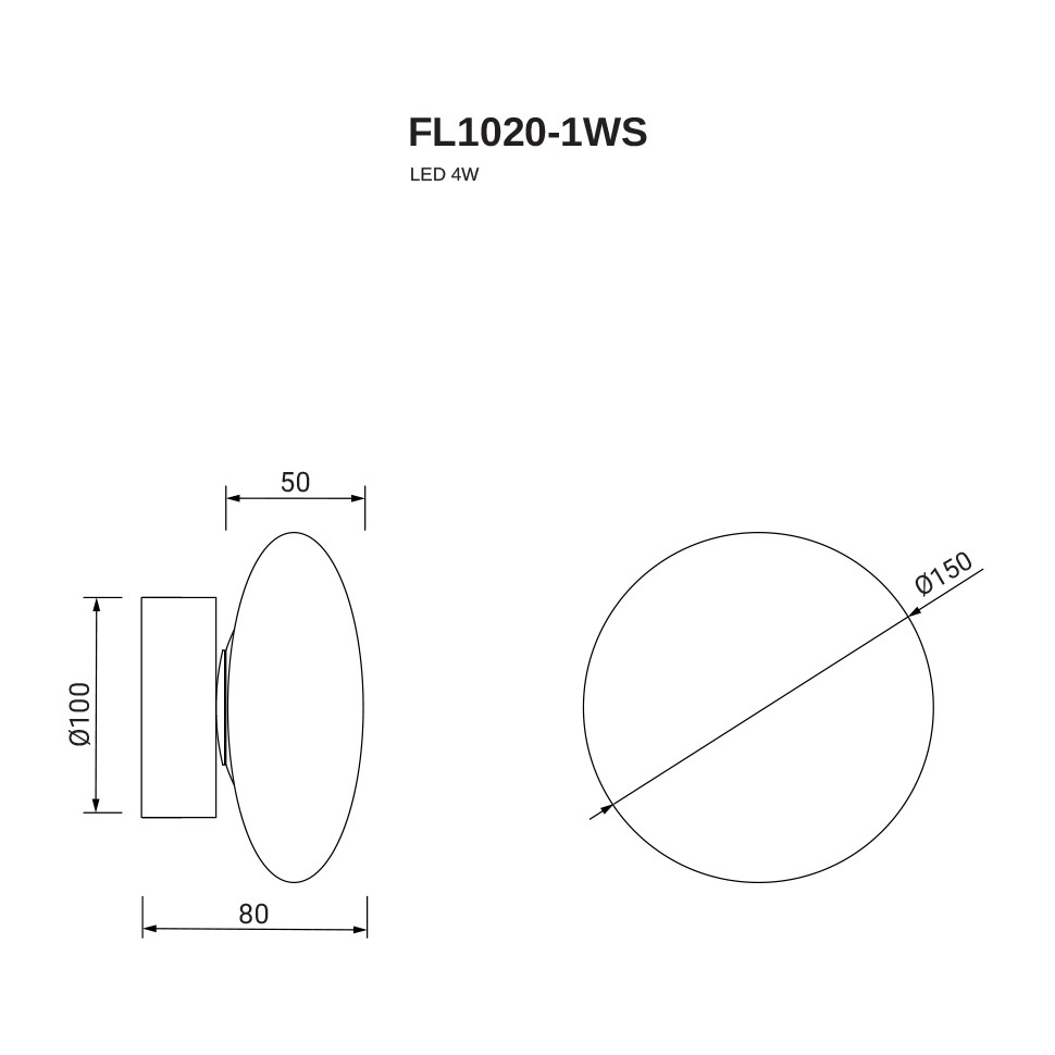 Бра luminosa FL1020-1WS