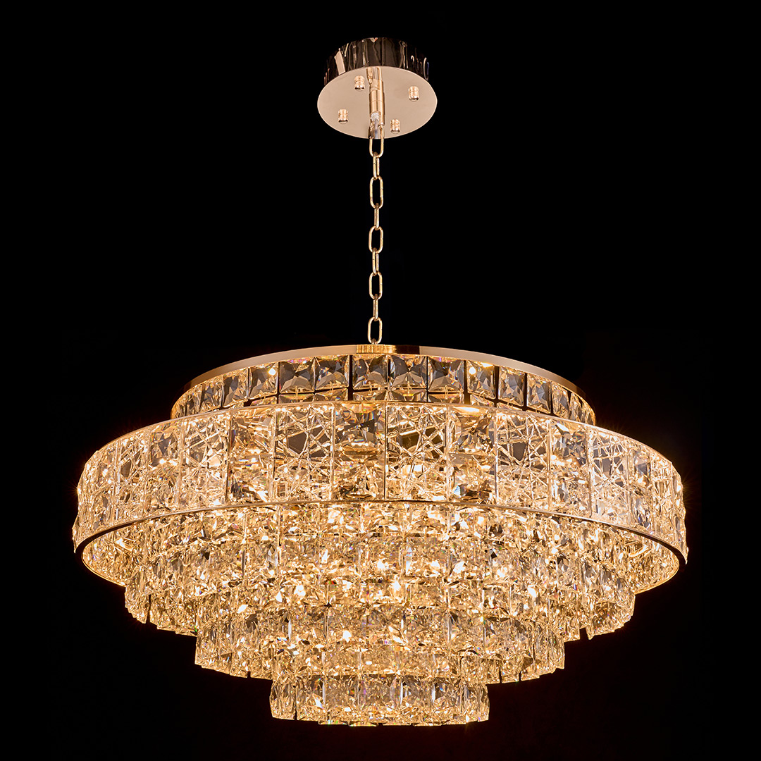 Люстра подвесная Majeste Gold FL1060-21P из хрусталя — Fluorite