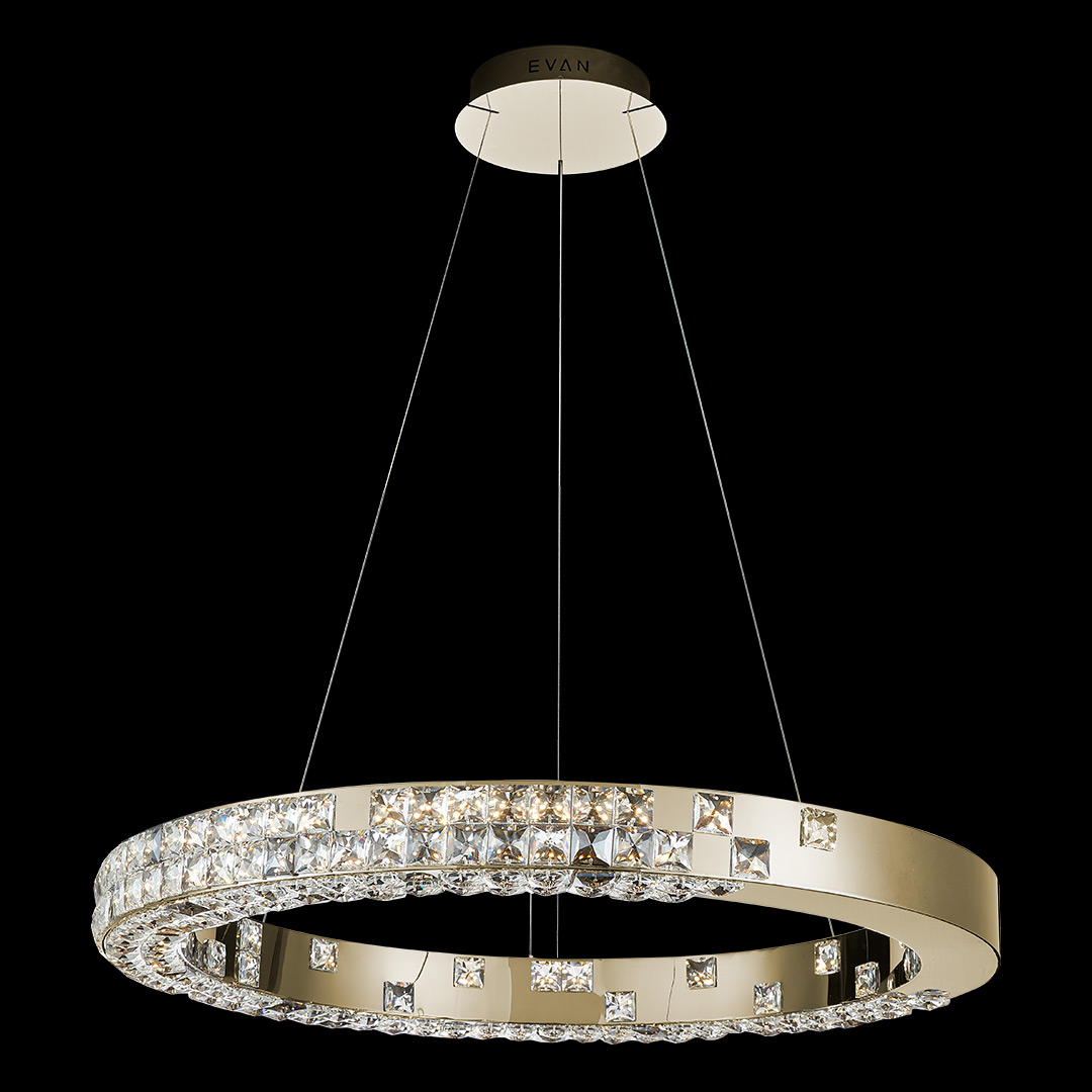 Люстра подвесная Elegance Gold FL1106-8P из хрусталя — Fluorite