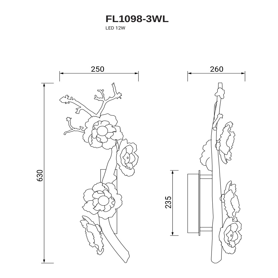Бра  Sauvage Left FL1098-3WL