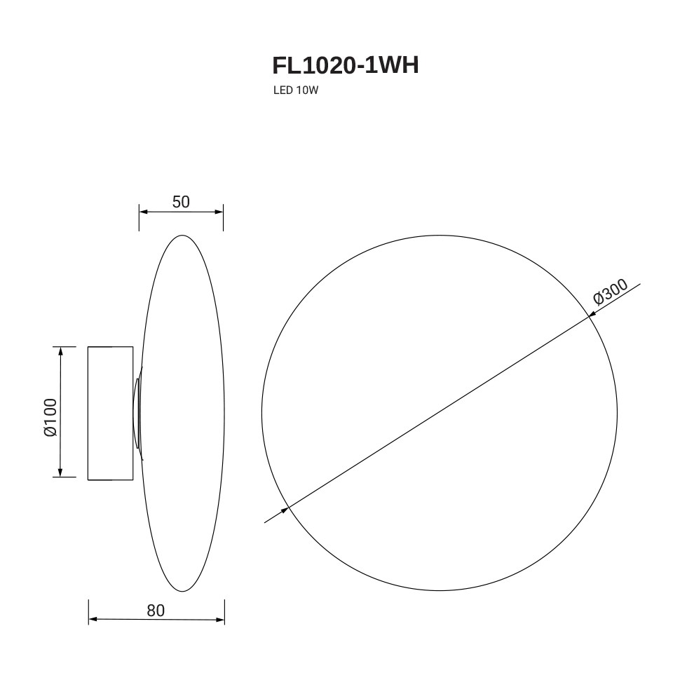 Бра luminosa FL1020-1WH