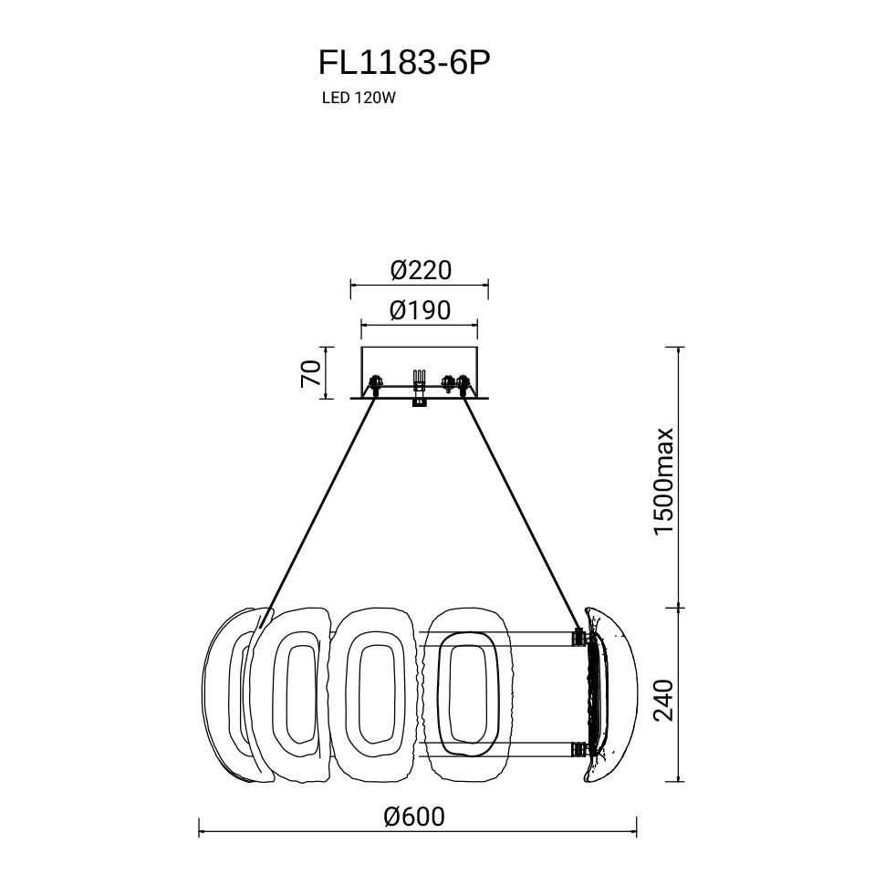 Люстра подвесная Nobilta FL1183-6P